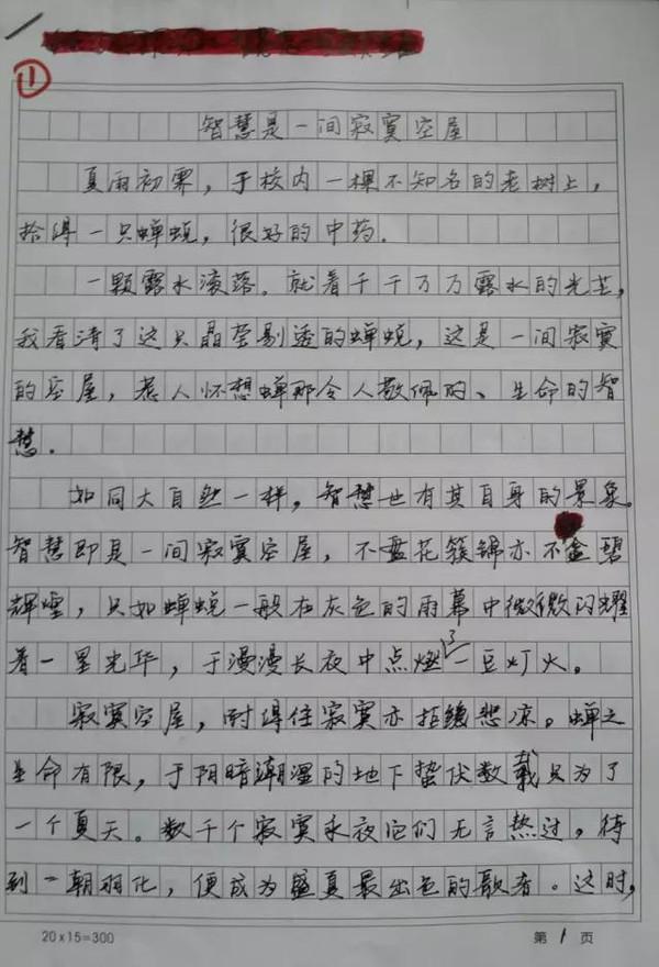 高考满分作文,光是这字体阅卷老师就给出了高分,你还不赶紧练?