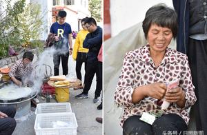 Thin pancake made of millet flour of bake in a pan