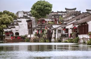 The Changjiang Delta ancient town of this 2000 old histories, scene of little bridge water is attrac