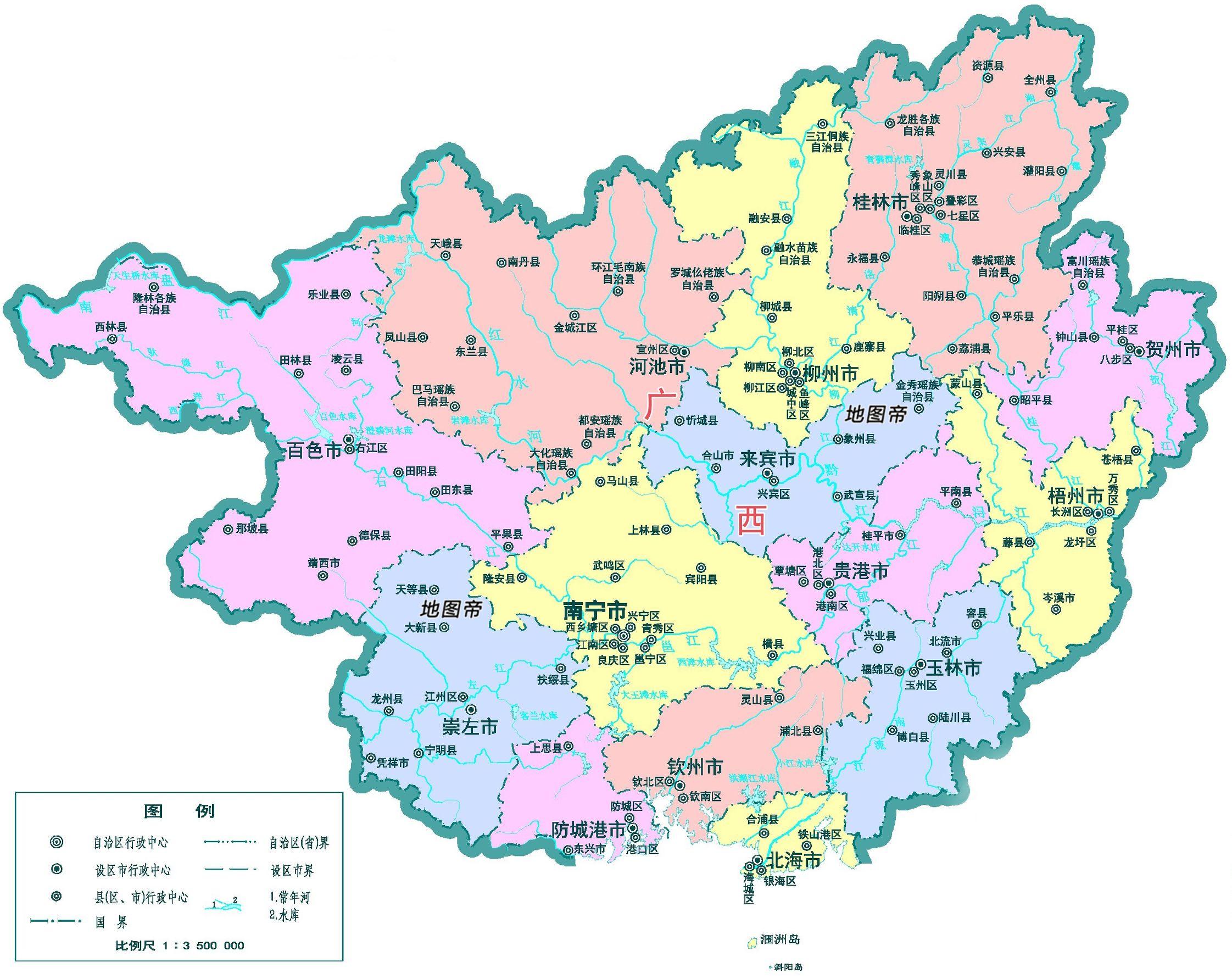 2018年,广西壮族自治区最新地图,中国 - 今日头