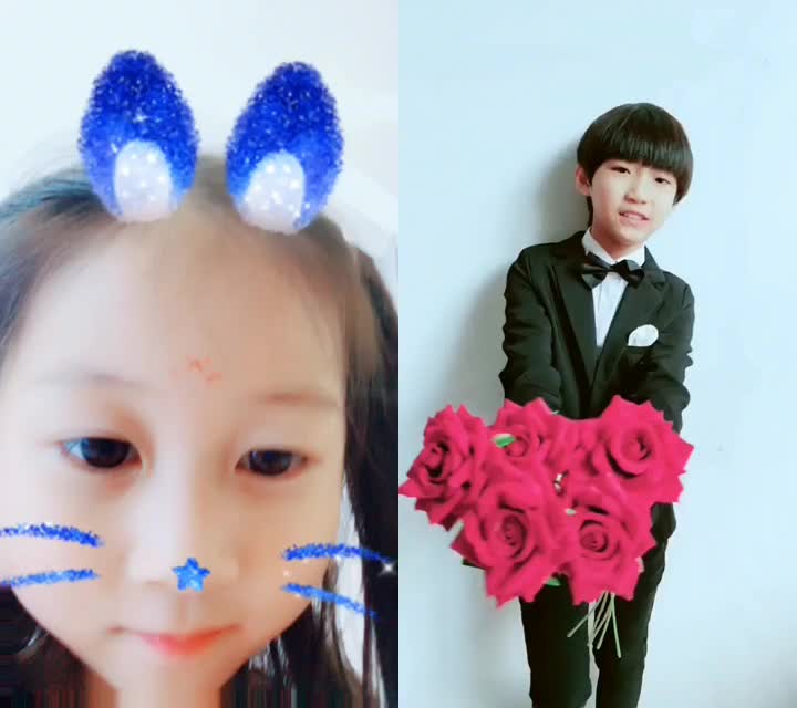 我和@泽泽锐锐 一起合拍了视频